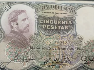 Billete 50 Pesetas Banco de España 1931