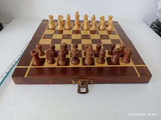Ajedrez antiguo madera nogal plegable