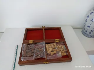 Ajedrez antiguo madera nogal plegable