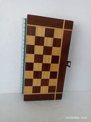 Ajedrez antiguo madera nogal plegable