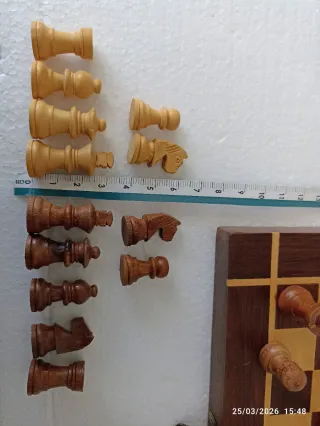 Ajedrez antiguo madera nogal plegable