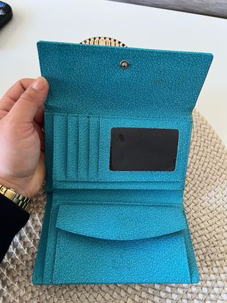 Cartera Gucci Vintage Horsebit Lona Negra Dorada