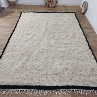 Tappeto Beni Ourain Lana Beige Nero 295x200cm