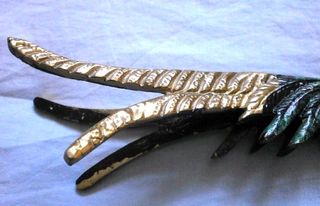 Figura Ave metal policromado