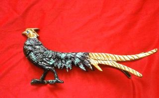 Figura Ave metal policromado