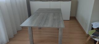 Mesa de comedor madera gris/Marrón