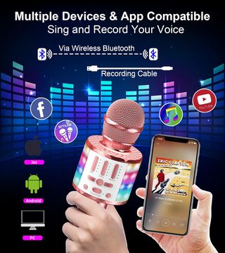 Micrófono Karaoke Bluetooth, Microfono Inalámbrico