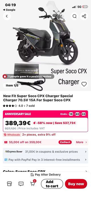 Cargador Vmoto 70.5V 15A MAX