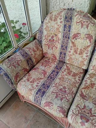 Sofá Terraza Ratán y Tela