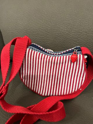 Borsa Hello Kitty a righe rosse e bianche