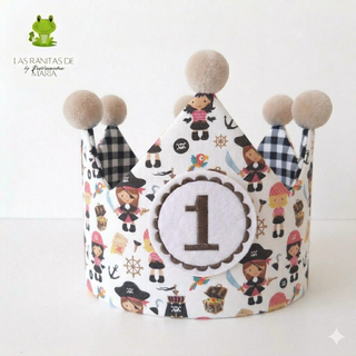 Corona Cumpleaños Pirata Niña 1 Año