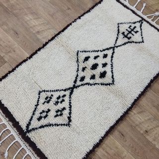 Alfombra Azilal Lana Beige y Negro