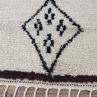 Alfombra Azilal Lana Beige y Negro