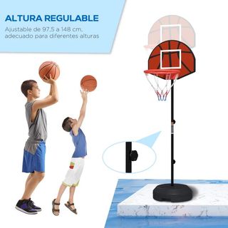 Canasta de Baloncesto Ajustable con Diana Negro