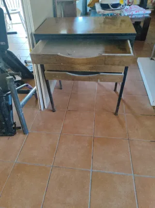 Cajonera Mueble Antiguo Madera y Metal