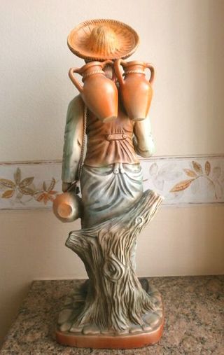 Figura cerámica hombre con cántaros 49cm