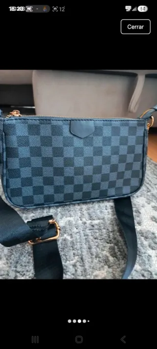Bolso cuadros negro y gris