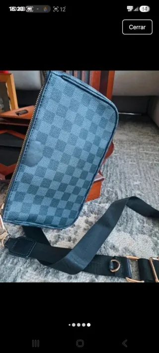 Bolso cuadros negro y gris