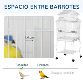 Jaula para Pájaros con Ruedas Grande con Soporte