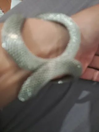 Pulsera Malla Plateada Cierre Presión
