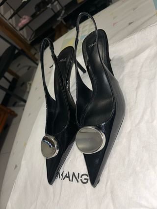 Zapatos Mango Tacón Negro Talla 38