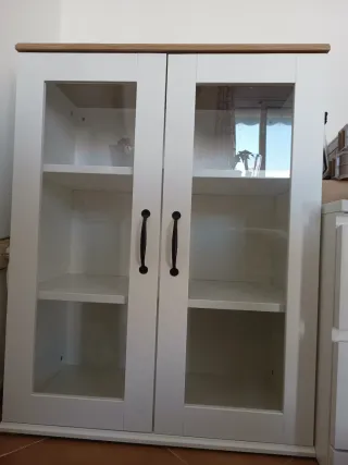 Vitrina 2 puertas cristal madera