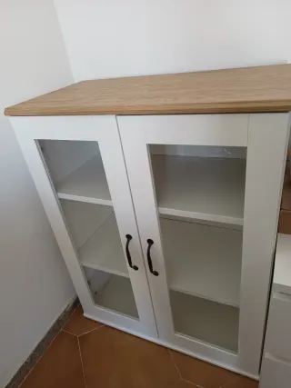 Vitrina 2 puertas cristal madera