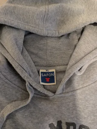 Sudadera con capucha gris XL