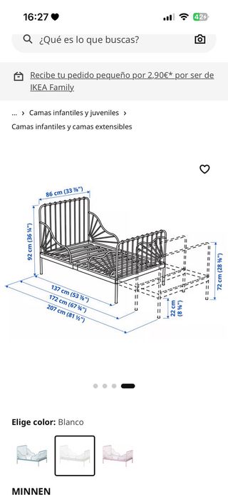 Cama individual blanca estilo clásico