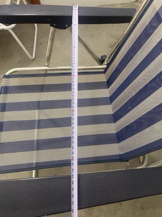 Silla de Playa Plegable Azul y Plateada