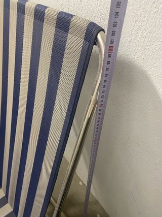 Silla de Playa Plegable Azul y Plateada