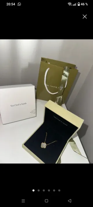 Collar Trébol Oro MadrePerla