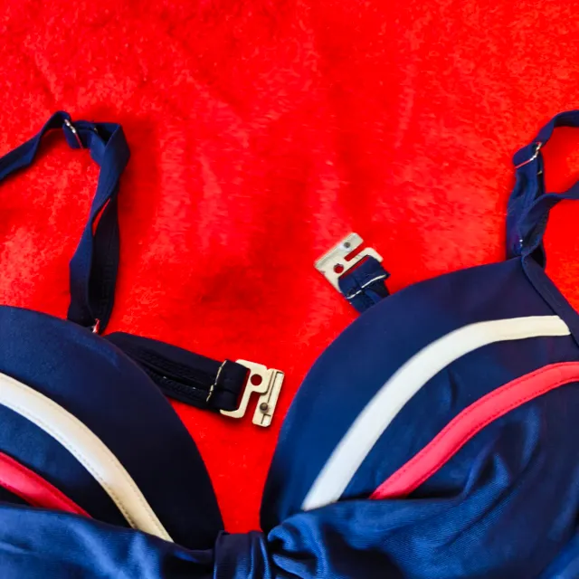Bikini Mujer Rayas Azul Blanco Rojo Talla L