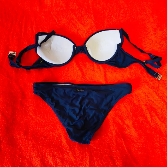 Bikini Mujer Rayas Azul Blanco Rojo Talla L