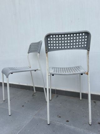 Juego de 2 sillas de jardín grises