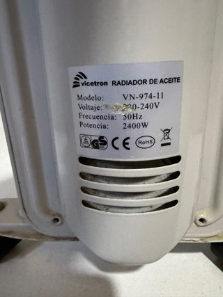 Radiador Eléctrico Vistron Blanco