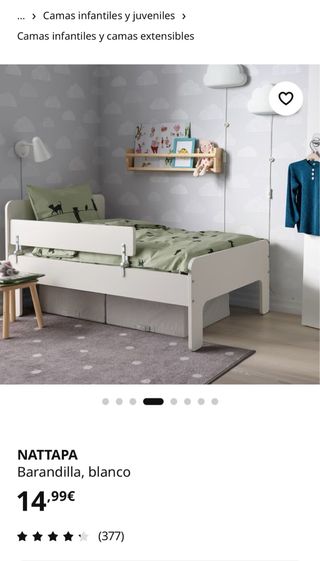 Barra protección cama infantil de Ikea