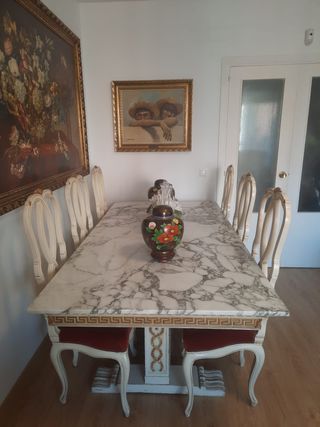 Comedor Mesa de Mármol natural de gran veta