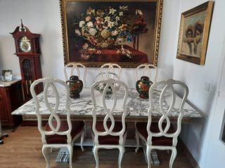 Comedor Mesa de Mármol natural de gran veta