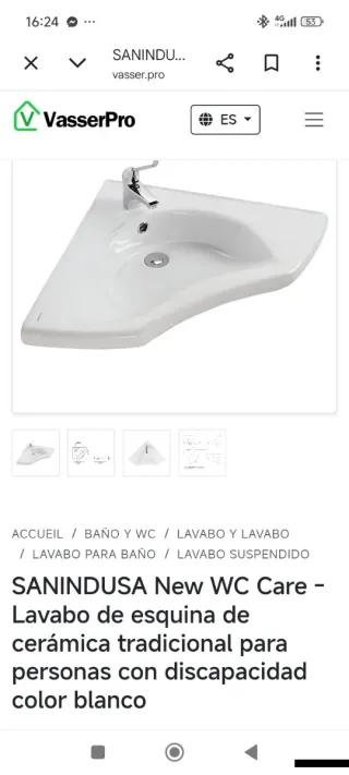 Lavabo adaptado sanidusa new care.