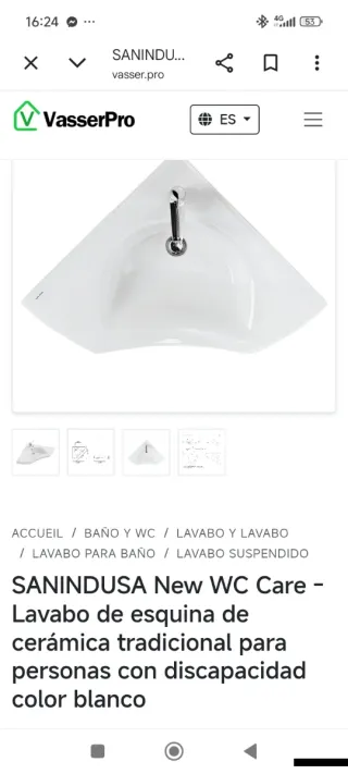 Lavabo adaptado sanidusa new care.