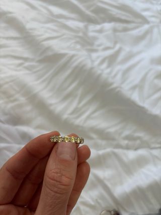 Anillo cuarzos plata y amarillo