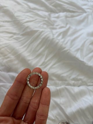 Anillo cuarzos plata y amarillo