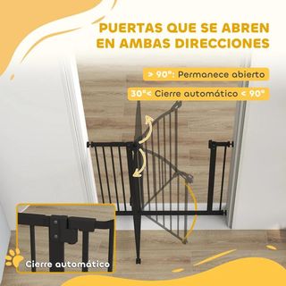 Barrera de Seguridad para Perros 74-94 cm Negro