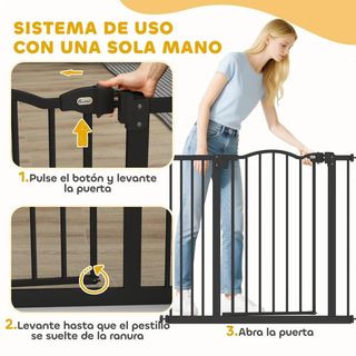 Barrera de Seguridad para Perros 74-94 cm Negro
