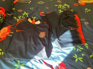 Abbigliamento sportivo Nike FC Barcelona Nero Arancione