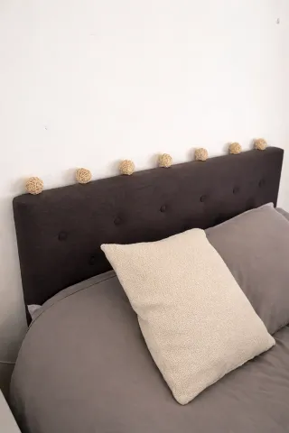 Cabecero tapizado gris 140x100