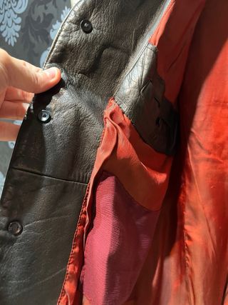 Chaqueta de cuero Redskins marrón oscuro