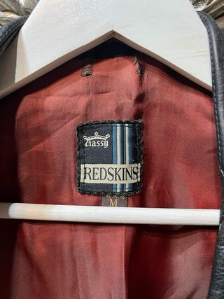 Chaqueta de cuero Redskins marrón oscuro