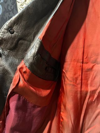 Chaqueta de cuero Redskins marrón oscuro